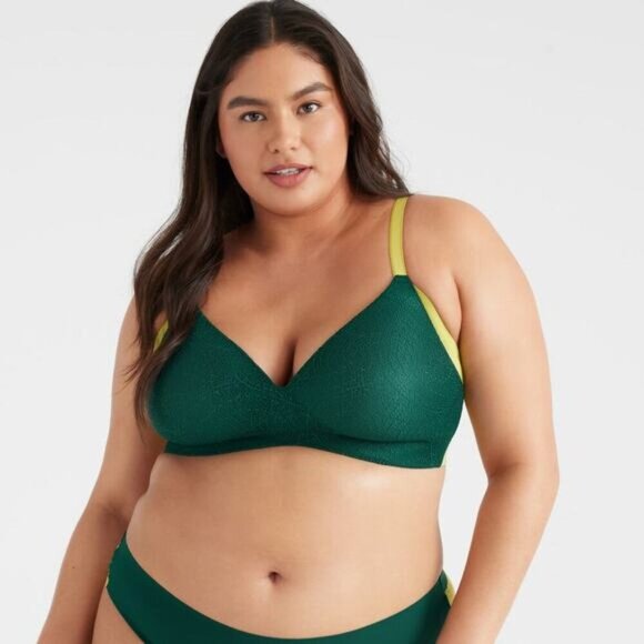 NWT KNIX Lace WingWoman Contour Bra Sz 32G Emerald Limited Edition - Picture 2 of 10